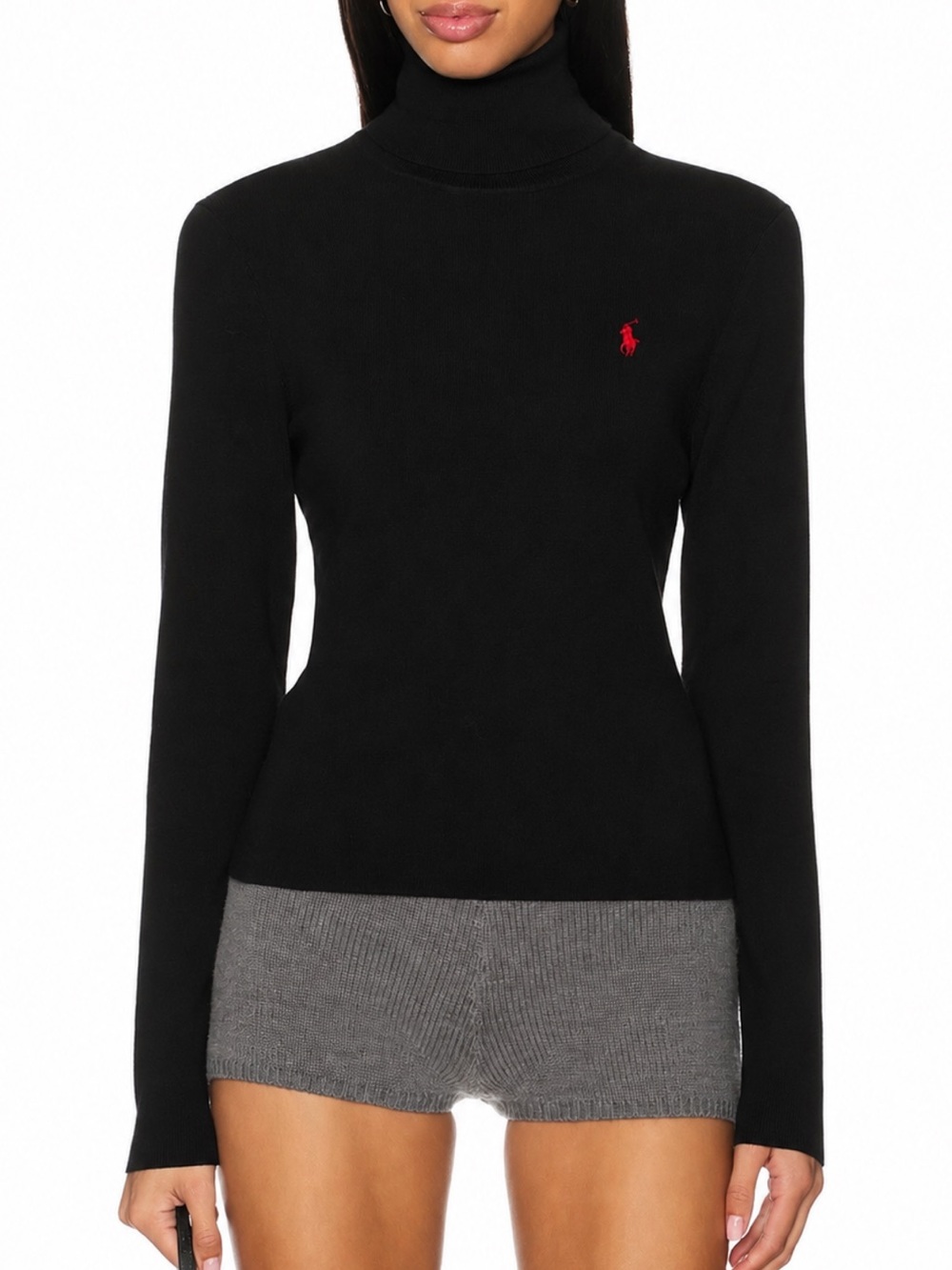 Ralph Lauren Sport Vintage Black Turtleneck Pullover Tee Size M